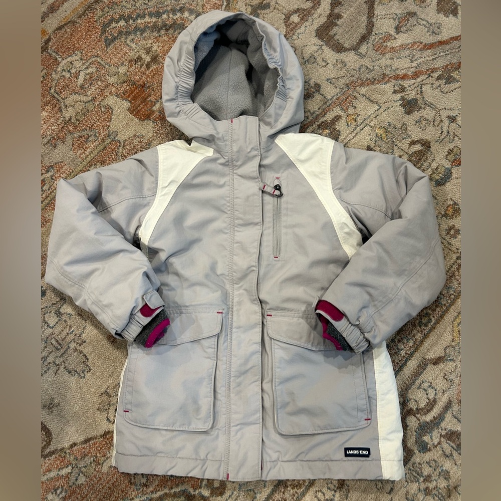 Lands' End Kids Gray and Cream Snow Jacket